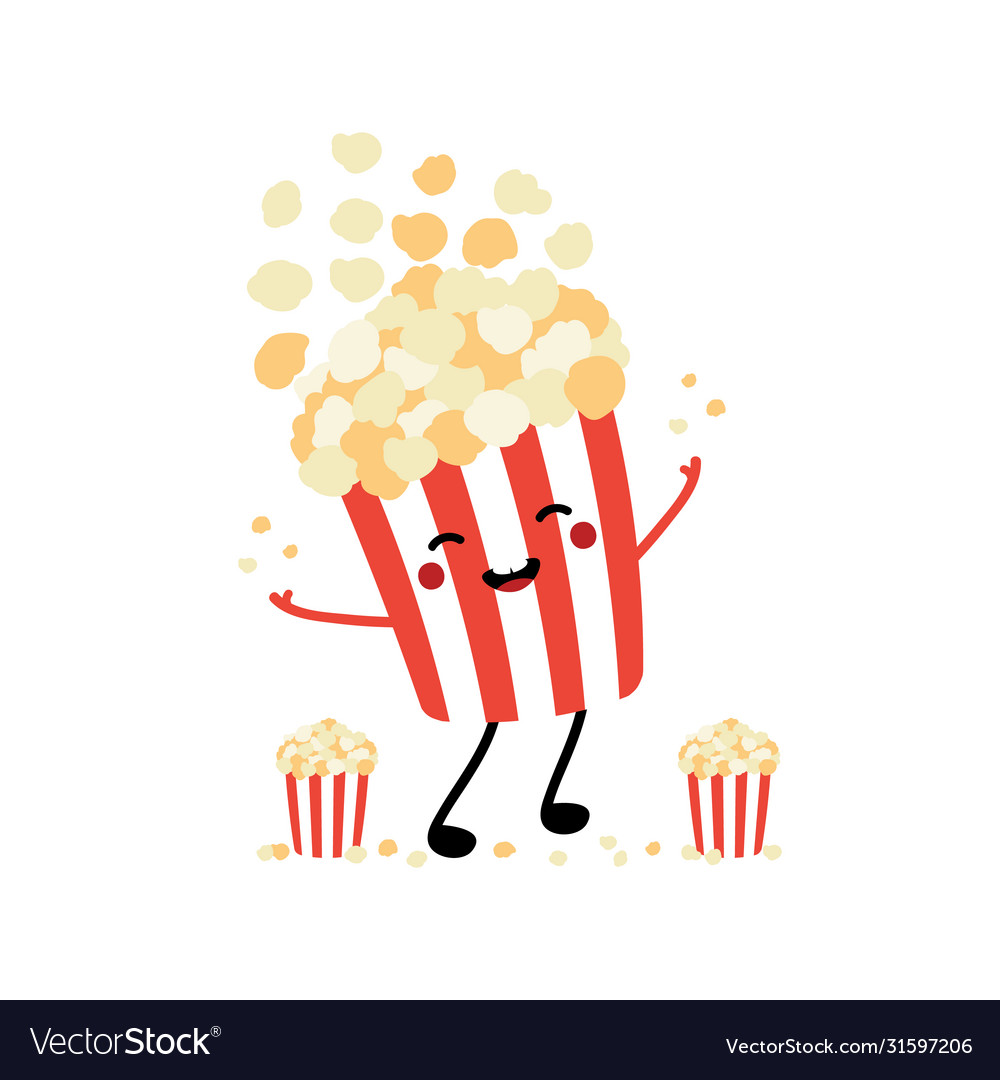 Smiling Popcorn Bucket Character