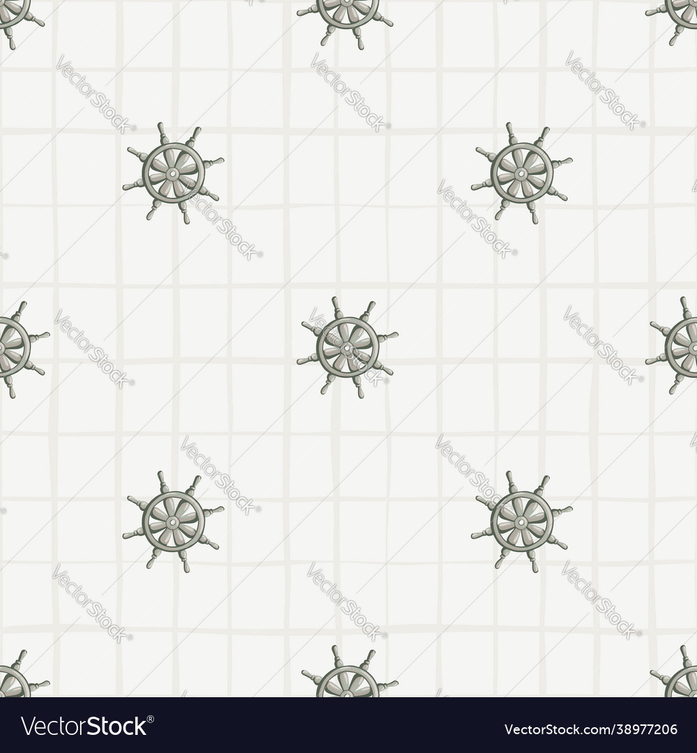 Vintage seamless pattern with grey ship wheel Vector Image Vintage seamless pattern with grey ship wheel