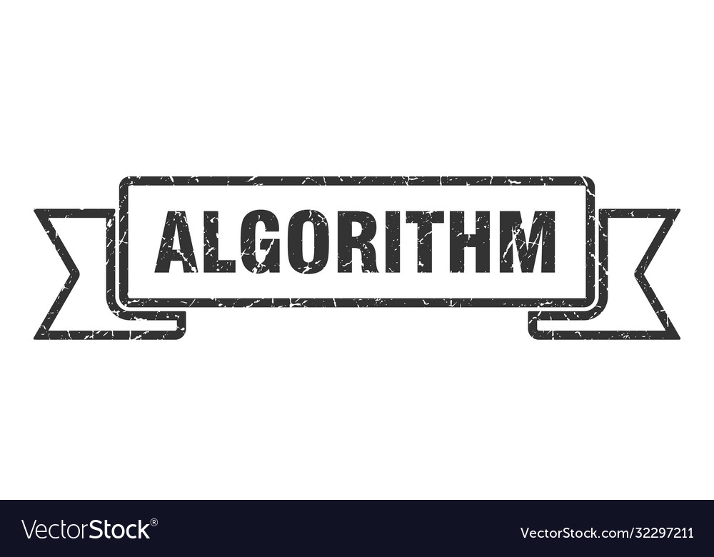 Algorithm ribbon grunge band sign