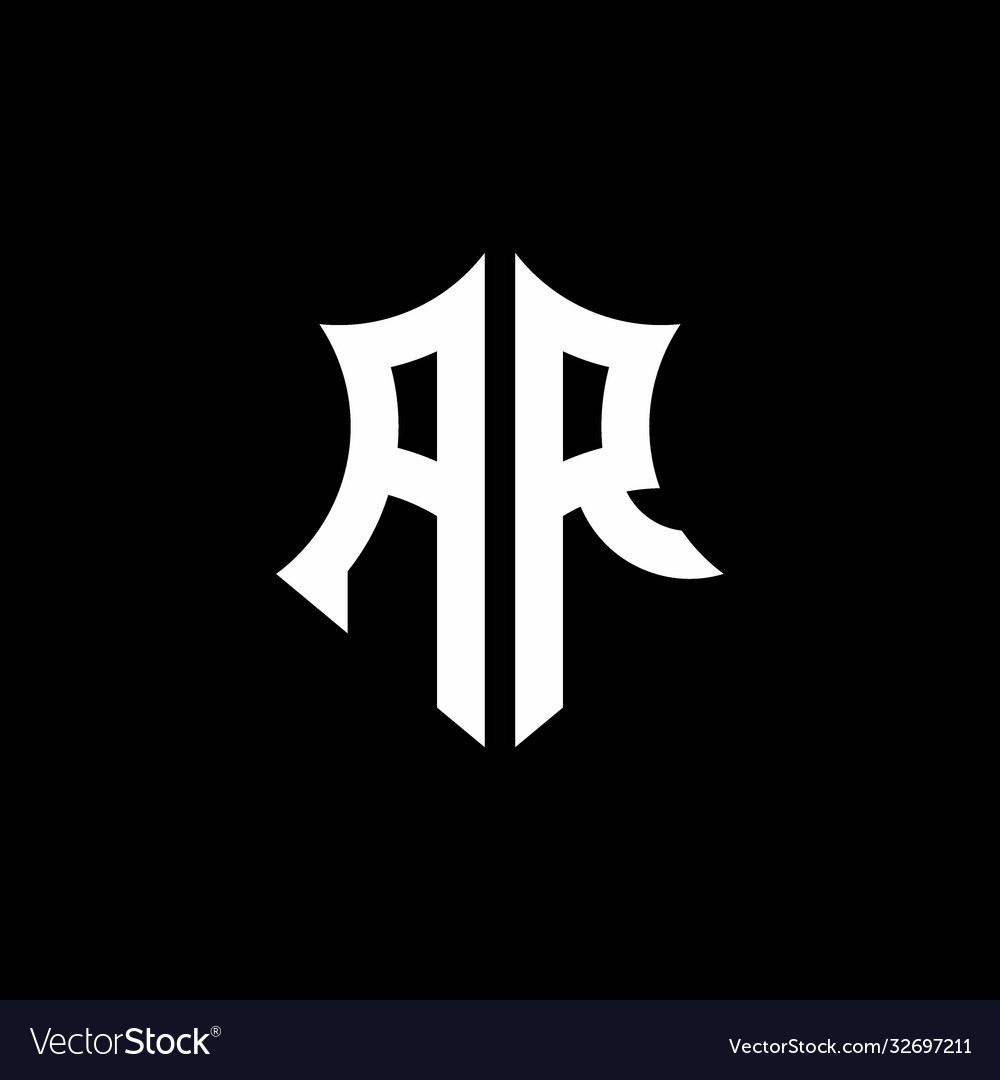 Ar monogram logo with a sharp shield style