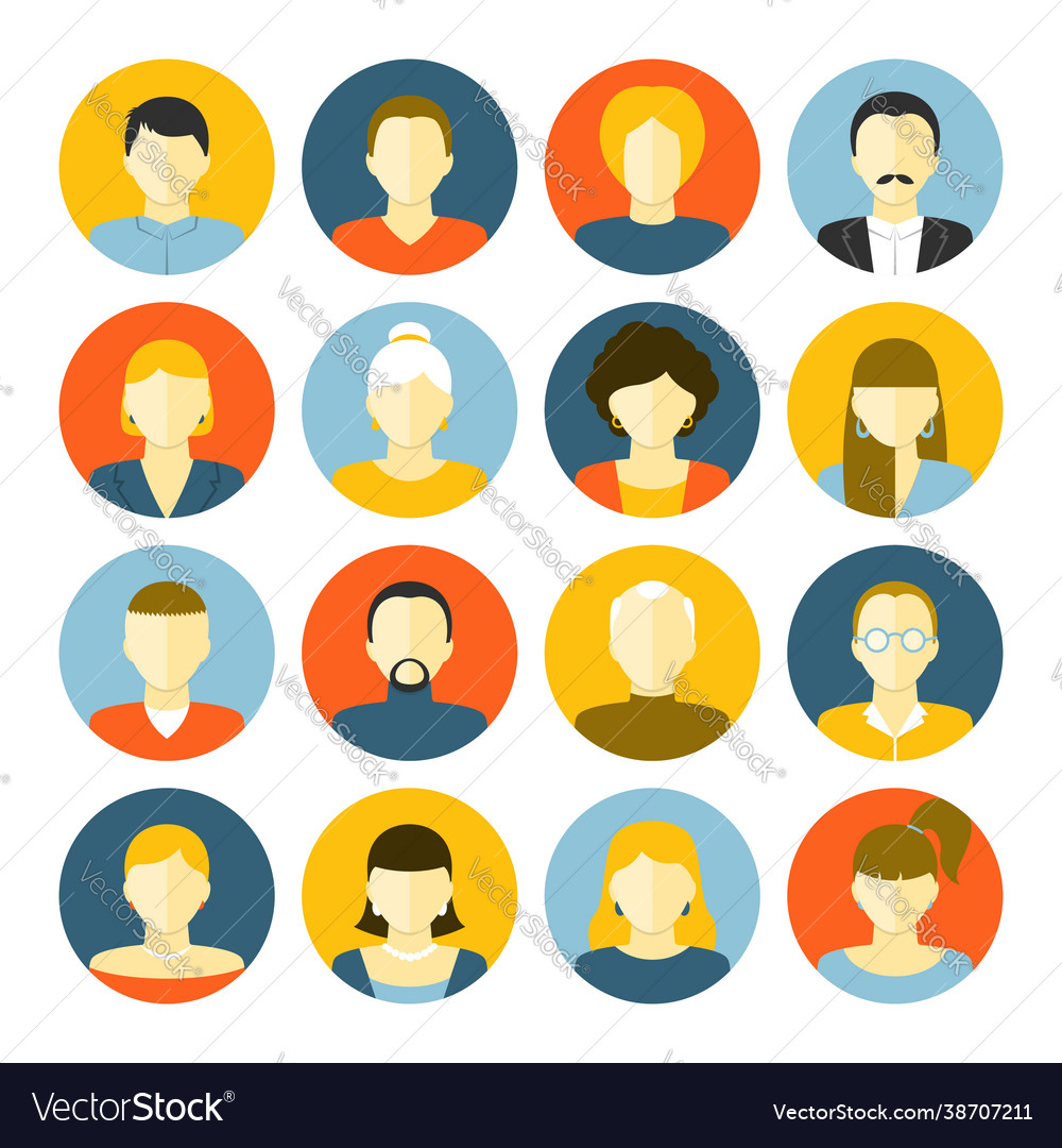 Avatars icons set Royalty Free Vector Image - VectorStock