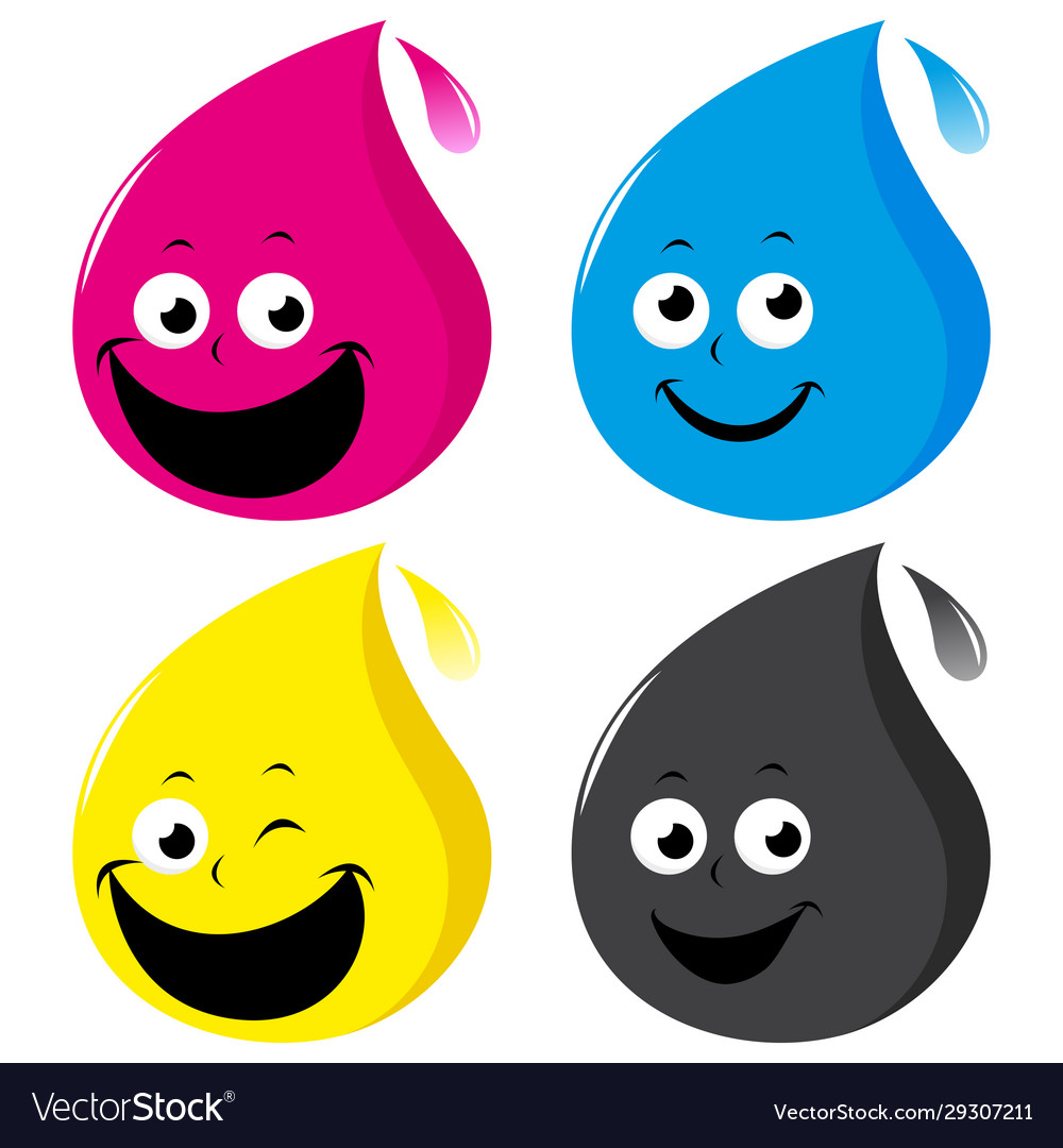 Cartoon ink drops Royalty Free Vector Image - VectorStock