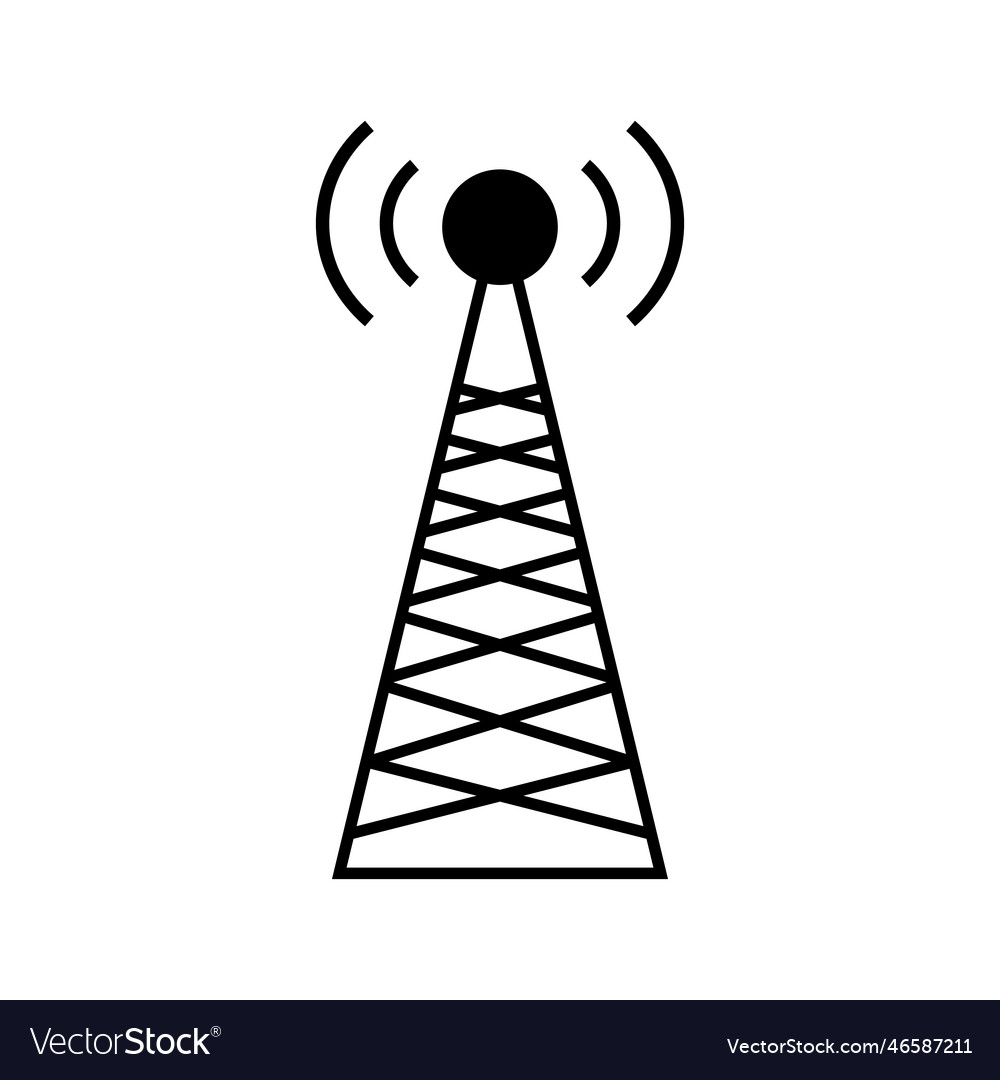 Communication tower and base station icon Vector Image