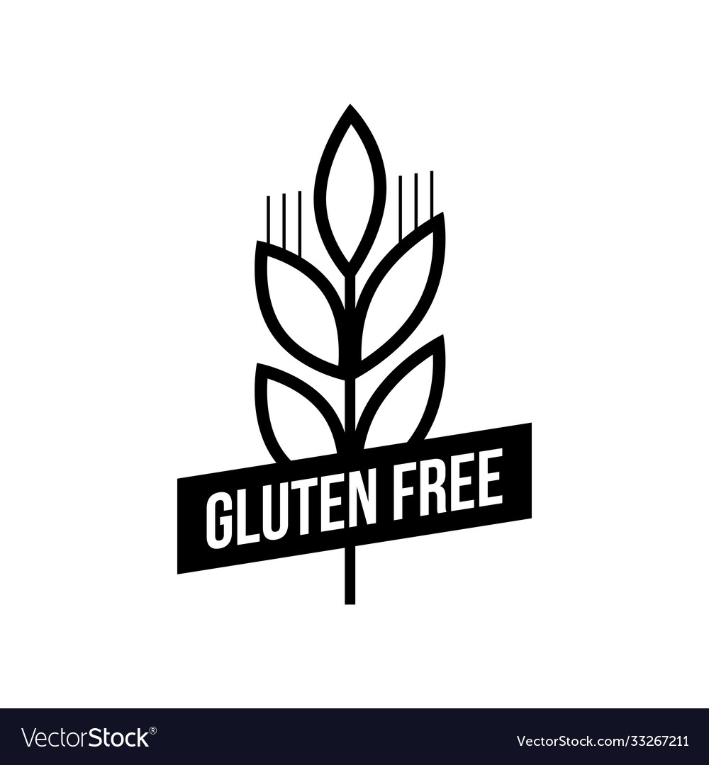 Gluten free seals black and white design can Vector Image