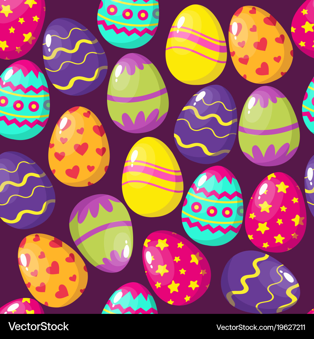 Happy easter eggs seamless pattern Royalty Free Vector Image