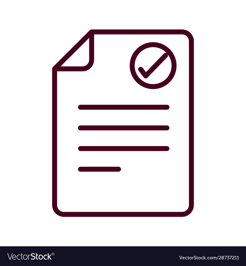 Isolated data document and check mark