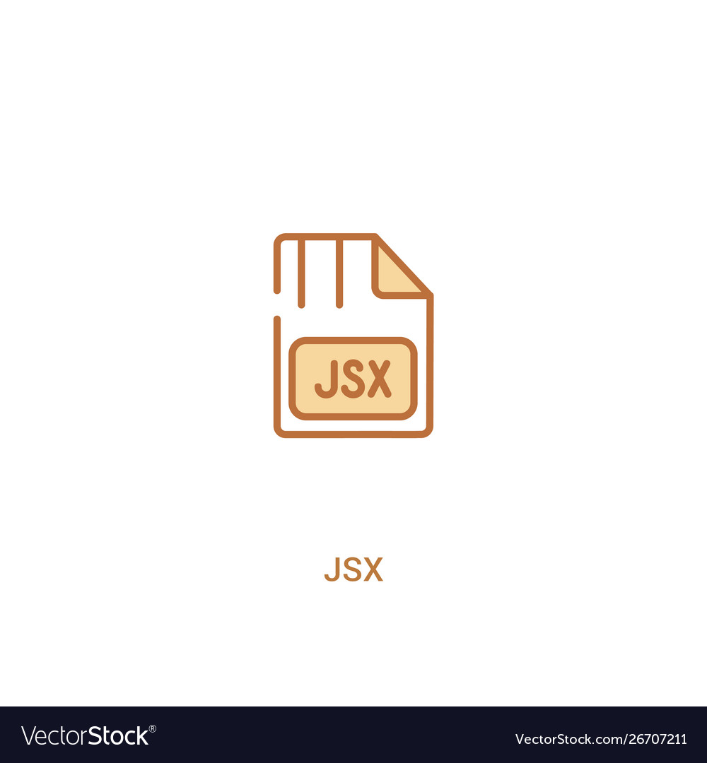 Jsx concept 2 colored icon simple line element