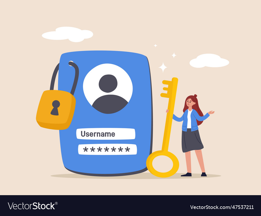 Online authentication concept strong password Vector Image Online authentication concept strong password