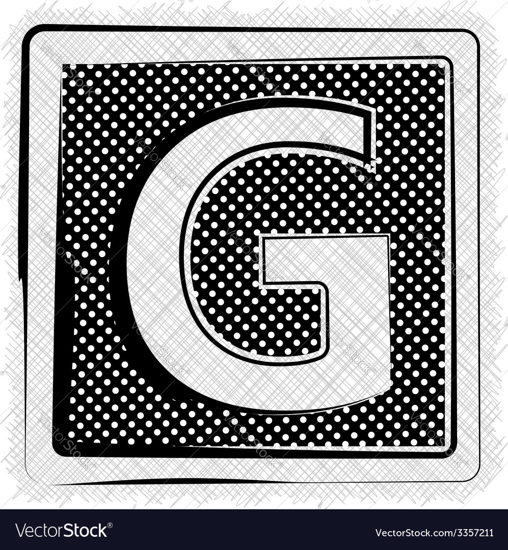 Polka Dot Font LETTER G Royalty Free Vector Image