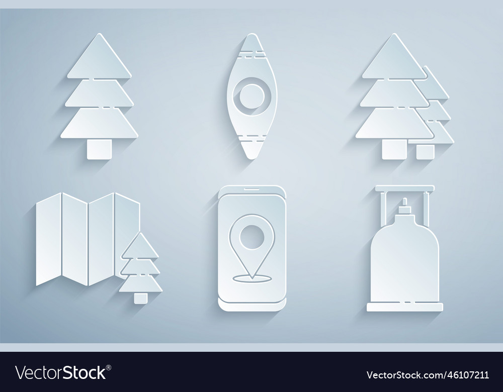 Set city map navigation tree location vector image Set city map navigation tree location