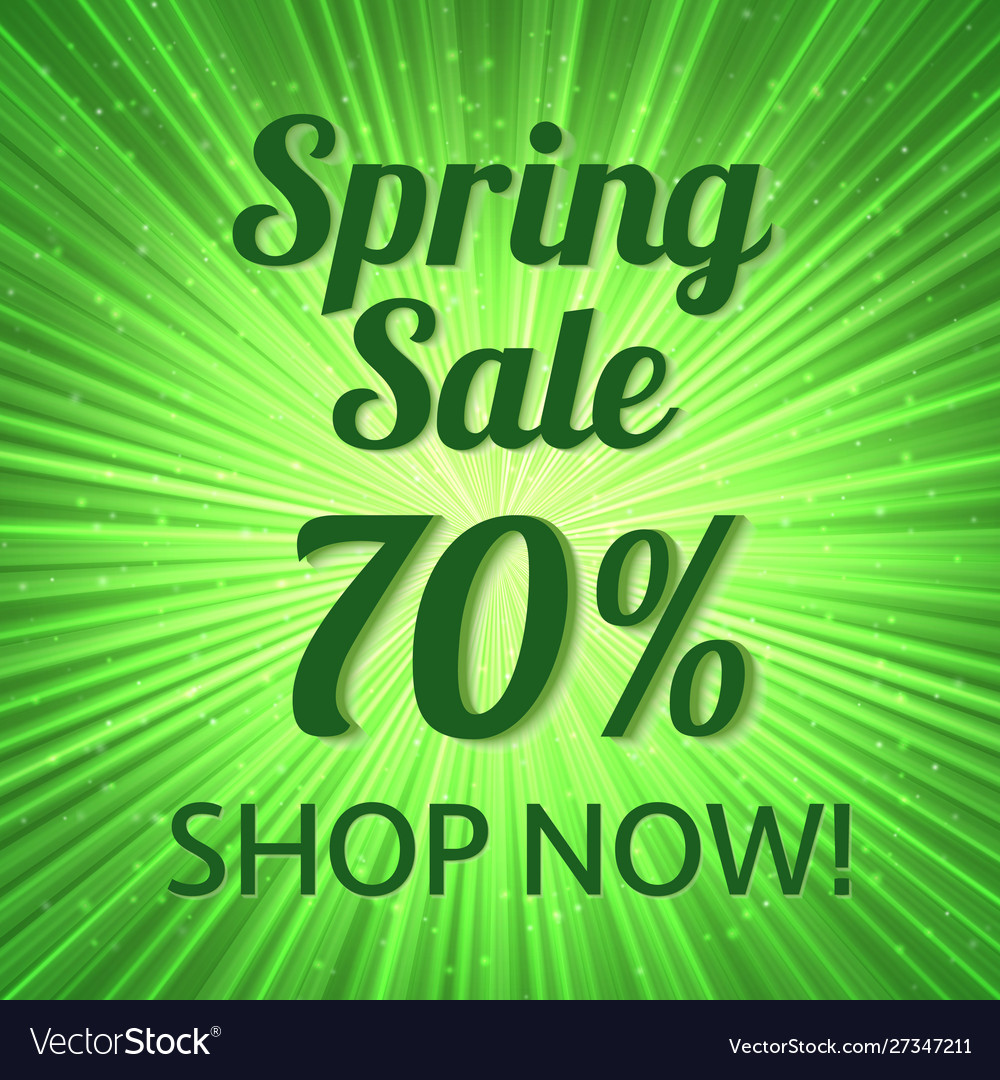 Spring sale banner 70 discount sign on a bright Vector Image Spring sale banner 70 discount sign on a bright