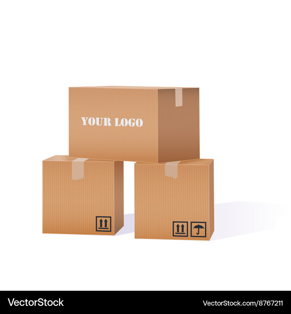 Stacked Cardboard Boxes Royalty Free Vector Image