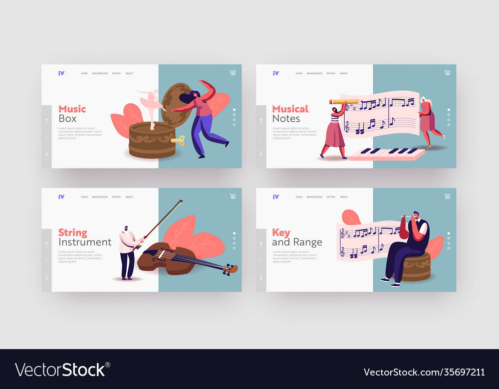 Tiny characters play musical instruments around vector image Tiny characters play musical instruments around