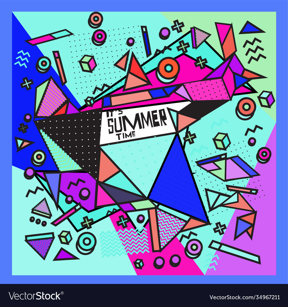 Triangle geometric forms for summer design event vector image Triangle geometric forms for summer design event