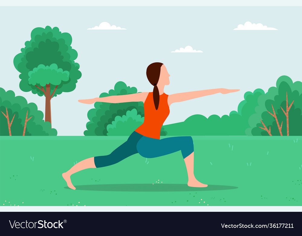 Woman doing yoga exercise fit girl in sports wear vector image Woman doing yoga exercise fit girl in sports wear