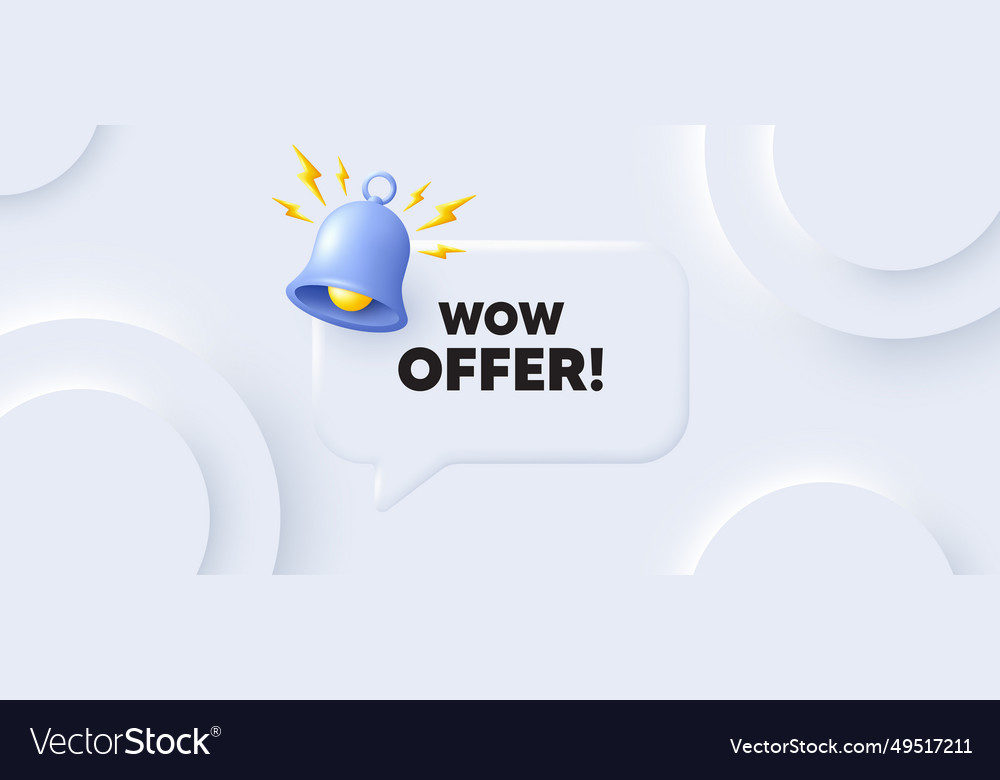 Wow offer tag great sale price sign neumorphic