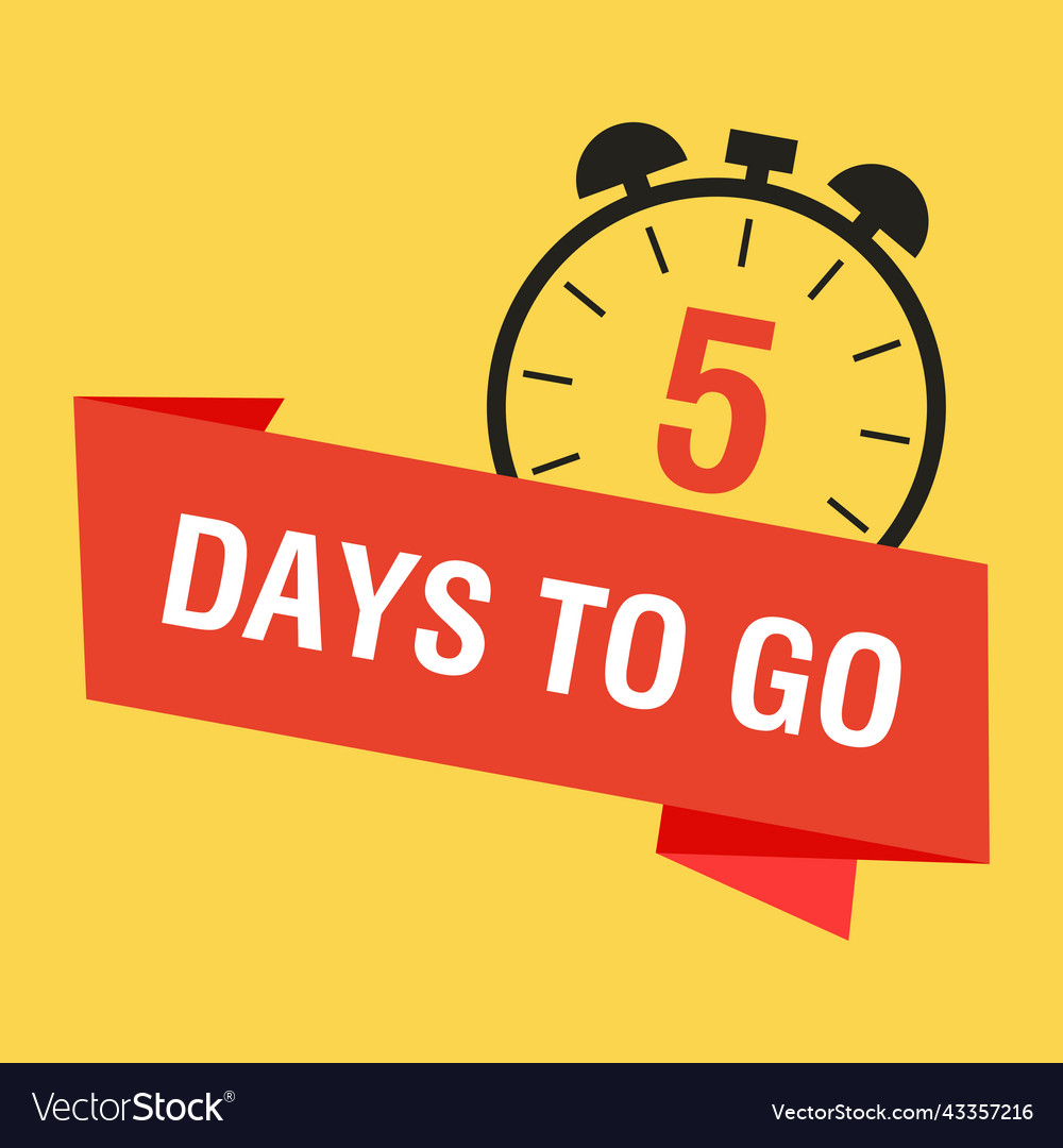 5 days to go last countdown icon five