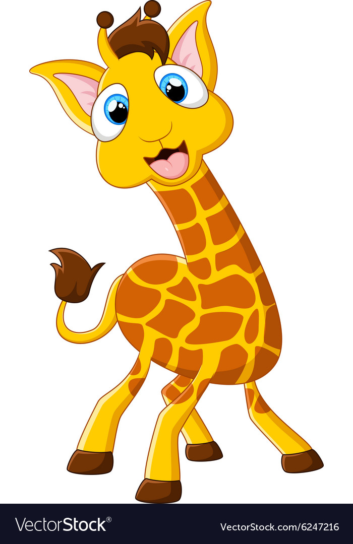 Cartoon giraffe posing Royalty Free Vector Image