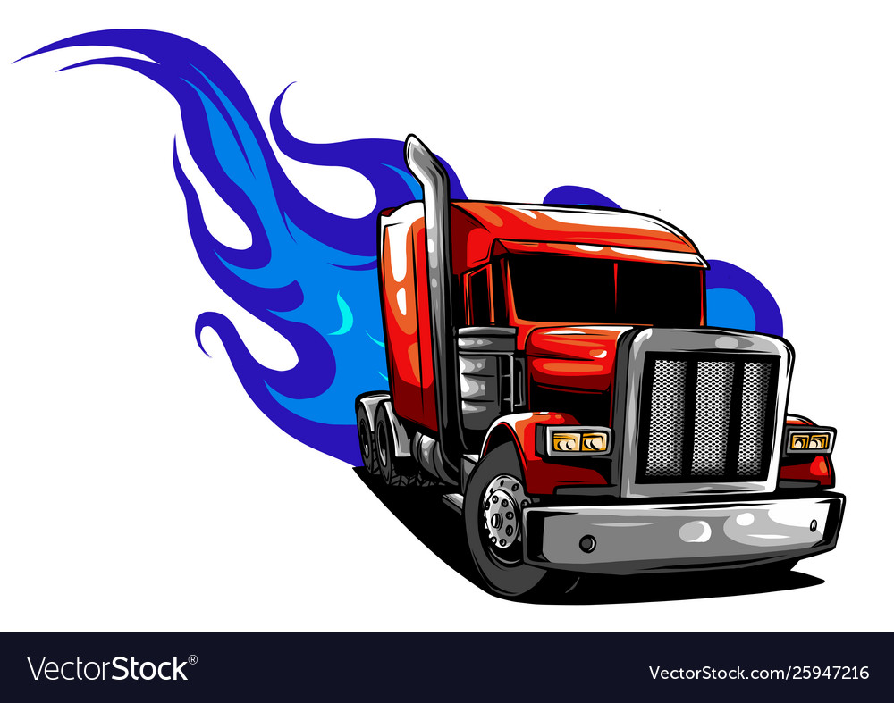 Cartoon semi truck Royalty Free Vector Image - VectorStock Cartoon semi truck Royalty Free Vector Image - VectorStock
