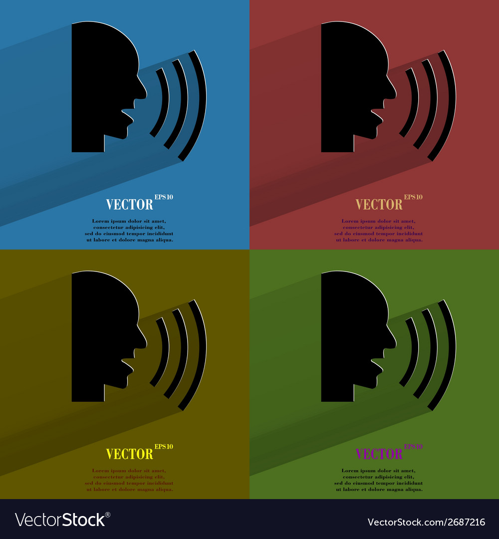 Color set talking flat modern web button with long