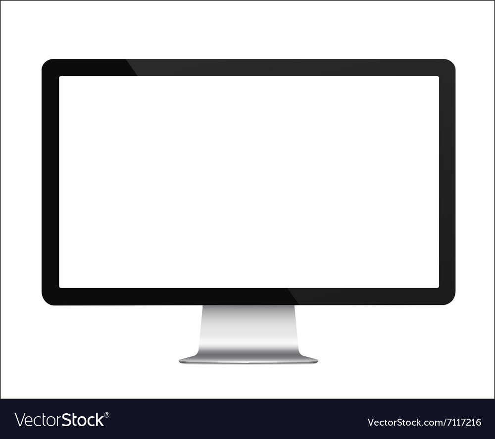 Computer display with blank white screen isolated Vector Image