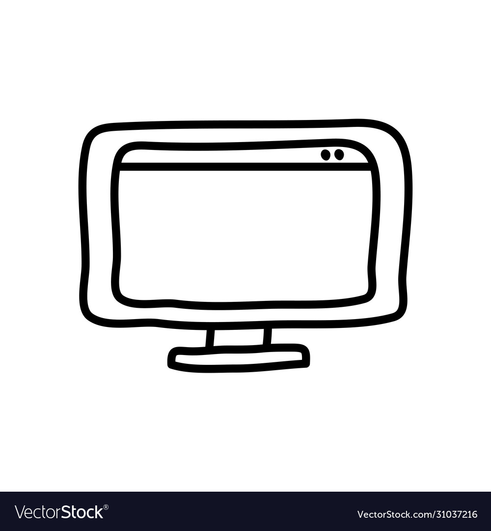 Computer monitor icon line style vector image Computer monitor icon line style