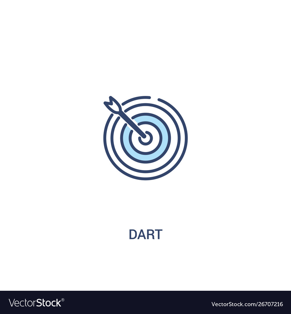 Dart concept 2 colored icon simple line element