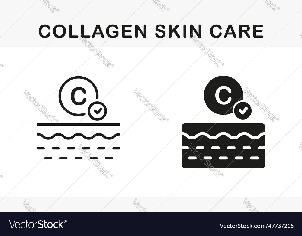 Dermatology skincare treatment and collagen symbol