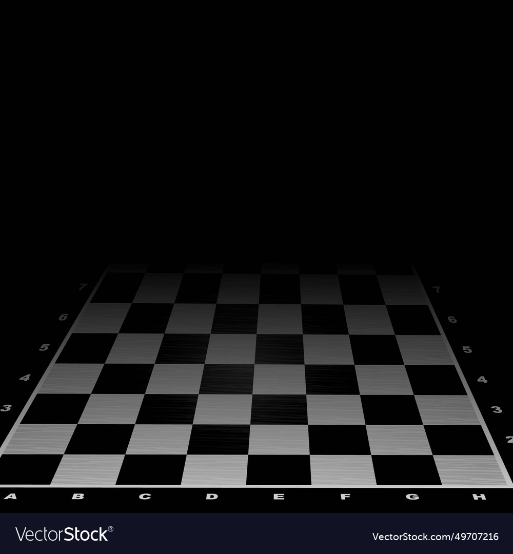 Empty chess board with smoke float up on dark