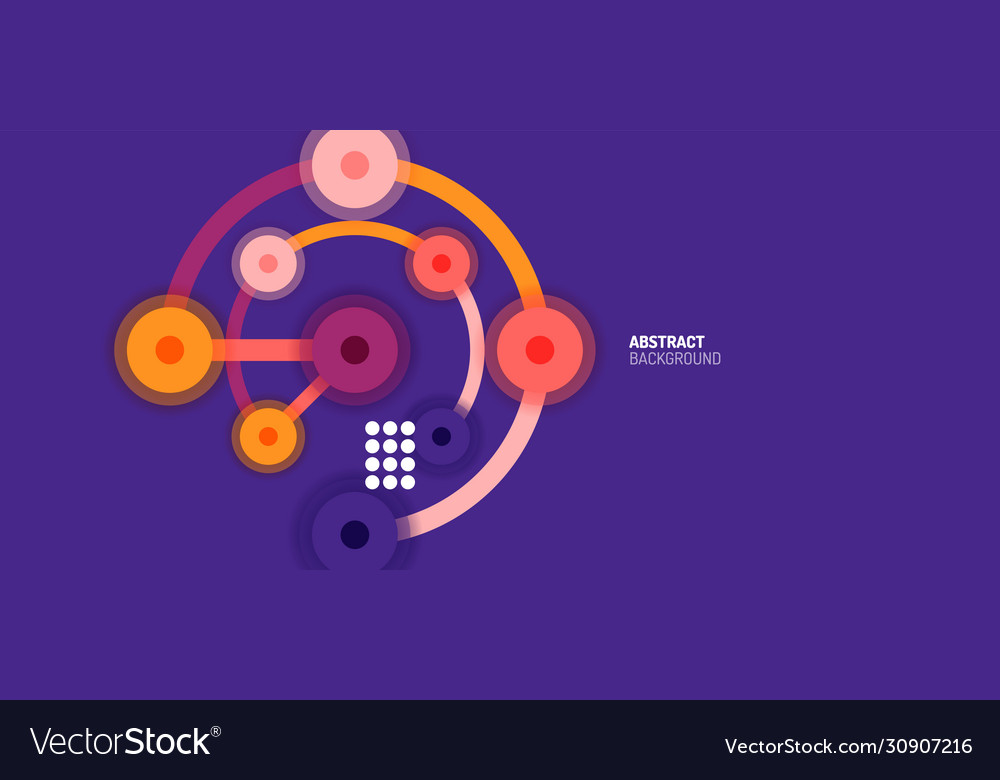 Flat style geometric abstract background round vector image Flat style geometric abstract background round