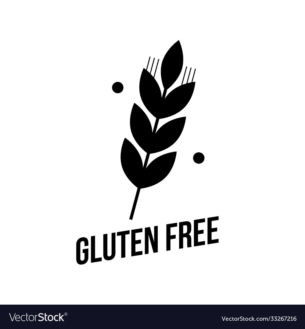 Gluten free seals black and white design can Vector Image