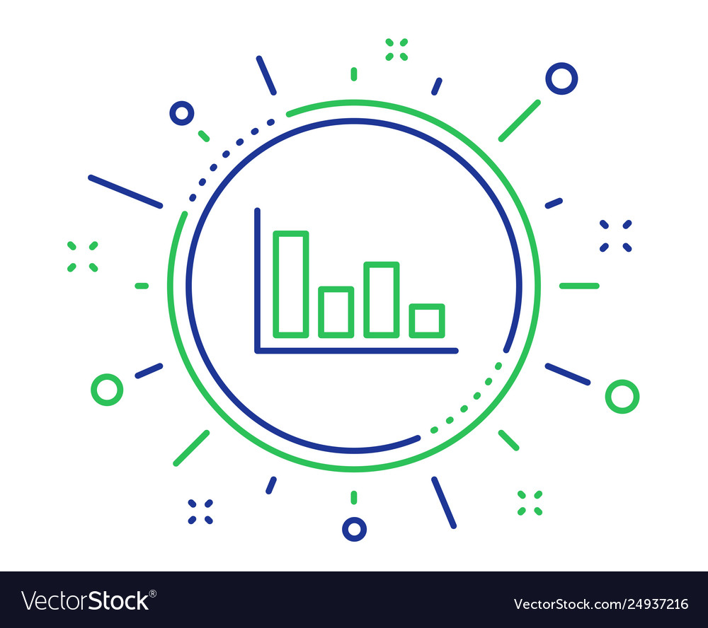 Histogram chart line icon financial graph Vector Image Histogram chart line icon financial graph
