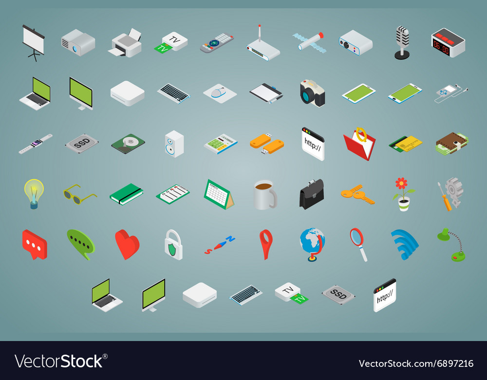 Isometric Computer & Tech Icons