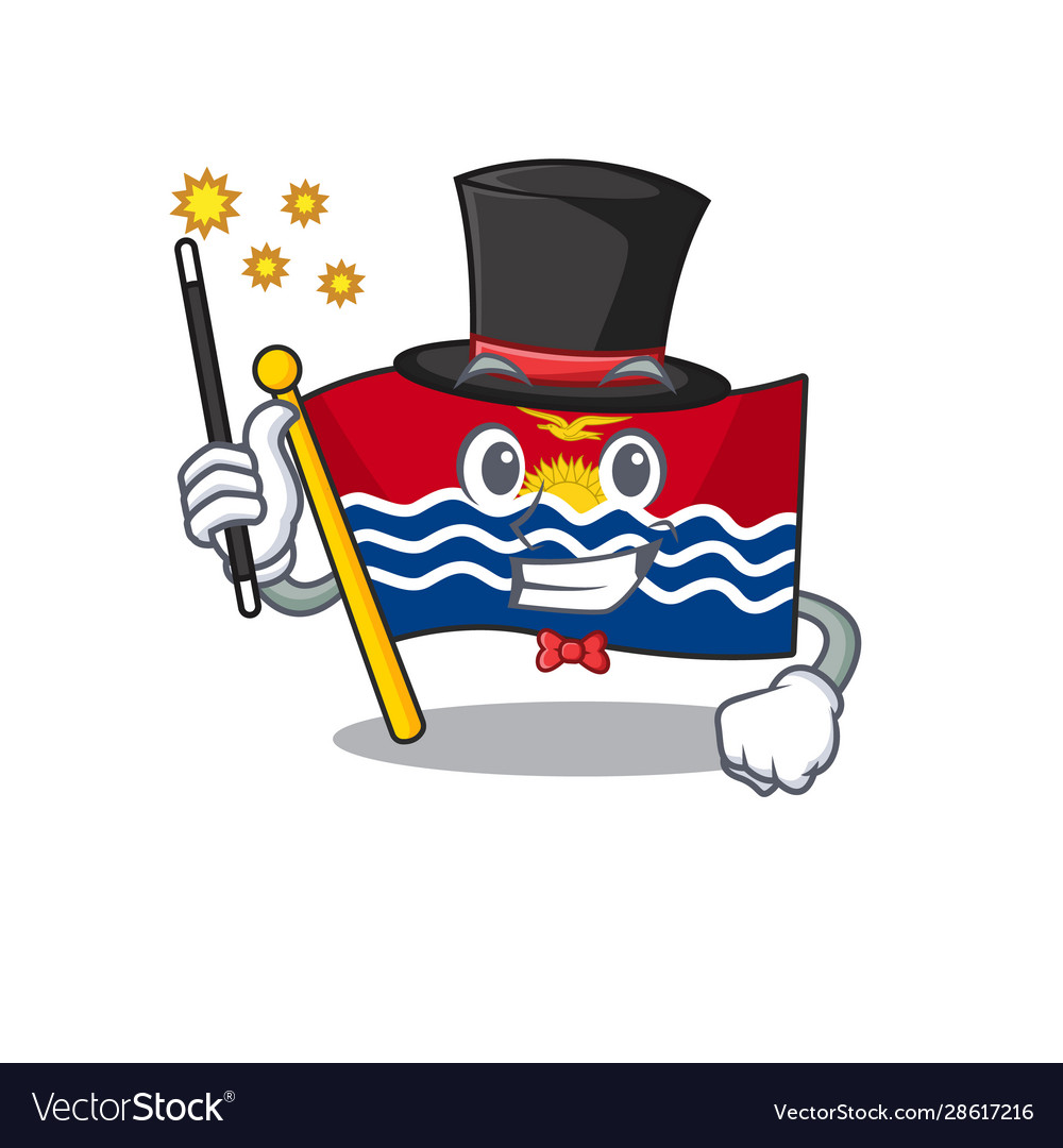 Mascot flag kiribati scroll performance vector image Mascot flag kiribati scroll performance