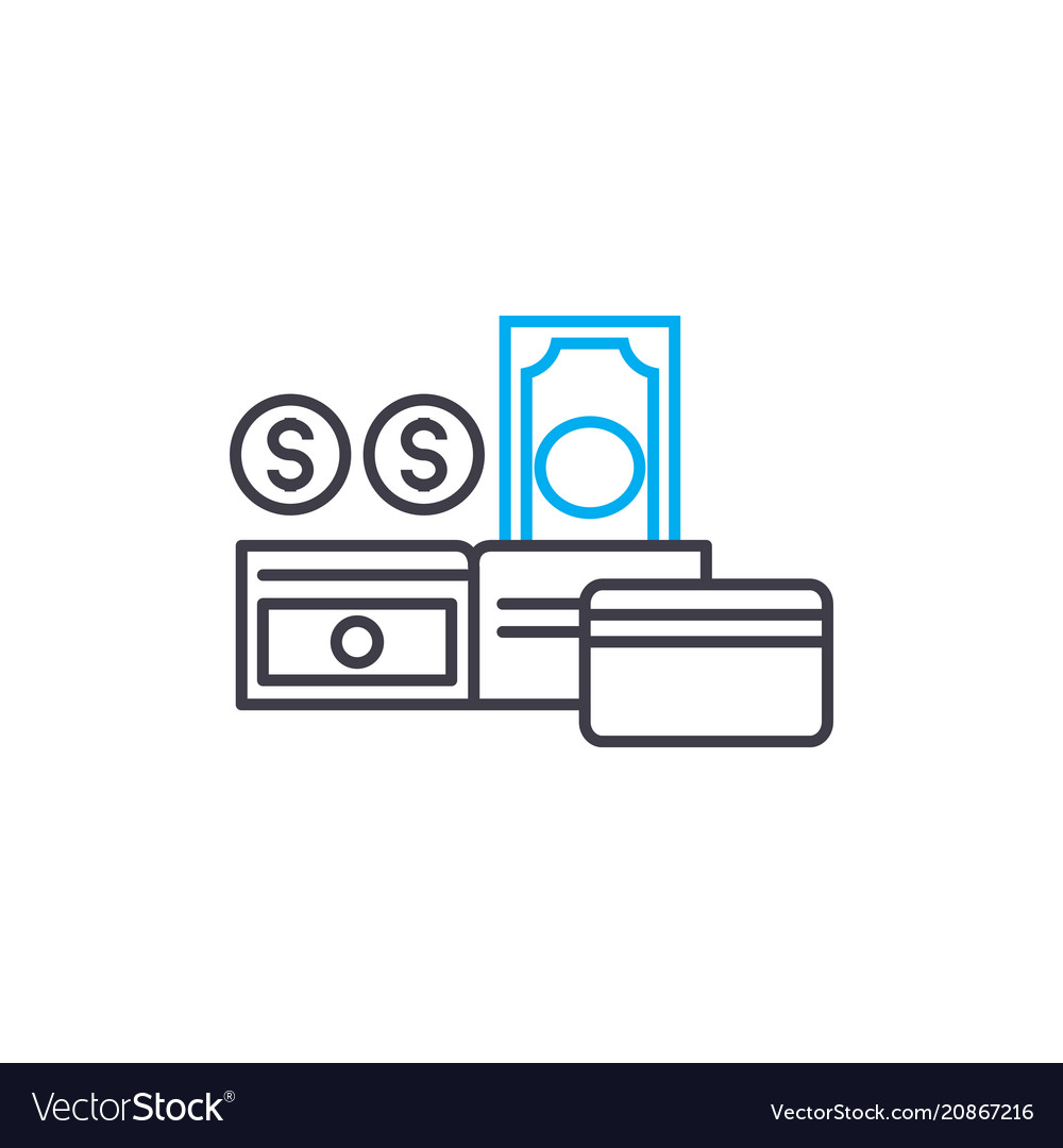 Methods of payment thin line stroke icon
