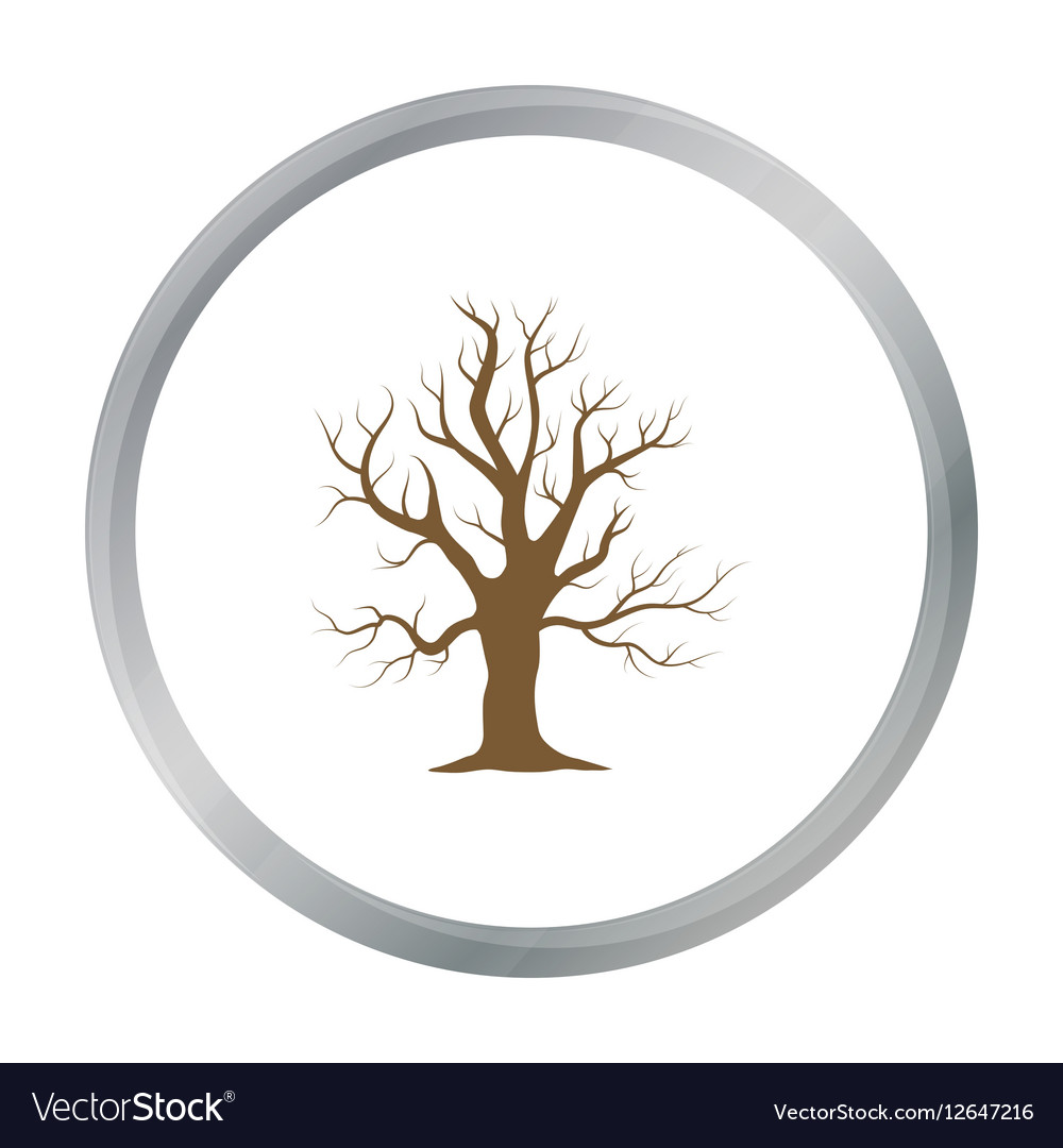 Old tree icon in cartoon style for web