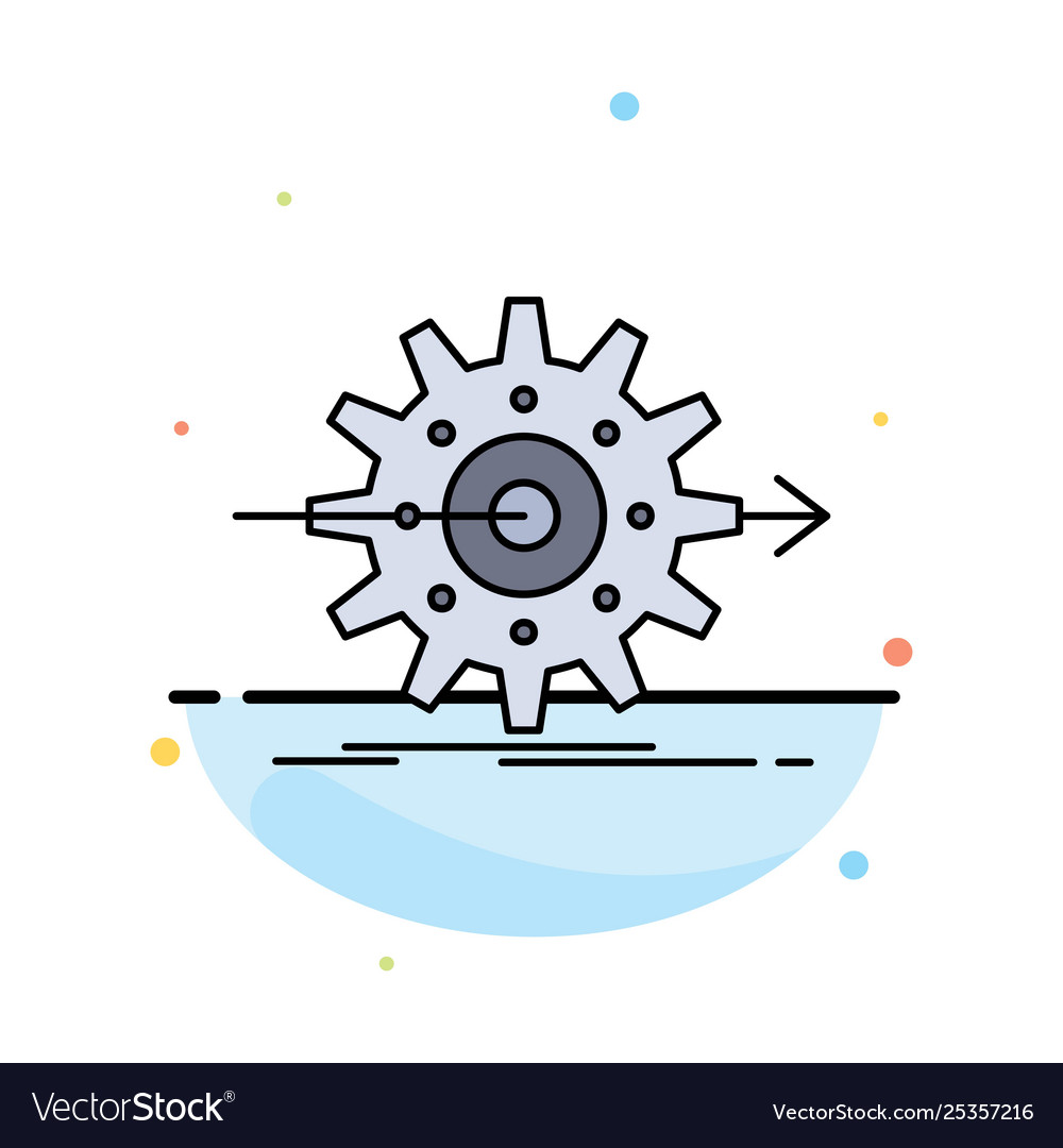 Performance progress work setting gear flat color vector image Performance progress work setting gear flat color