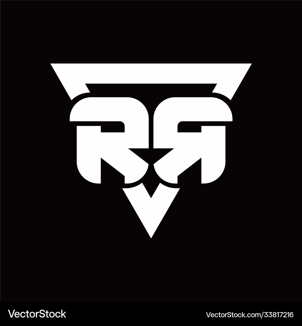 Rr logo monogram with triangle shape rounded Vector Image