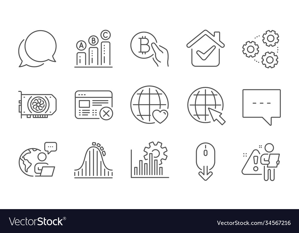 Scroll down seo graph and chart icons set vector image Scroll down seo graph and chart icons set