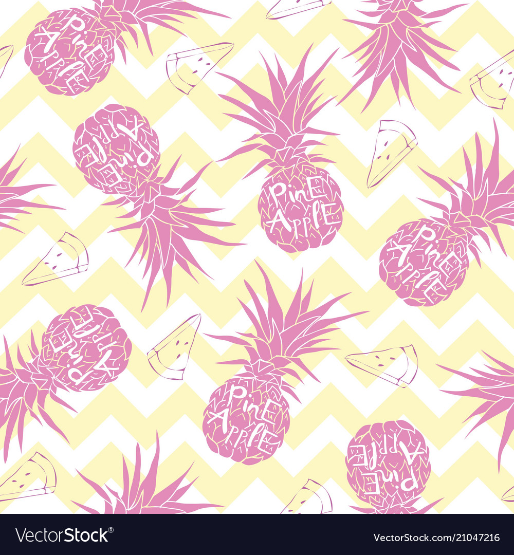 Seamless pattern with pineapples