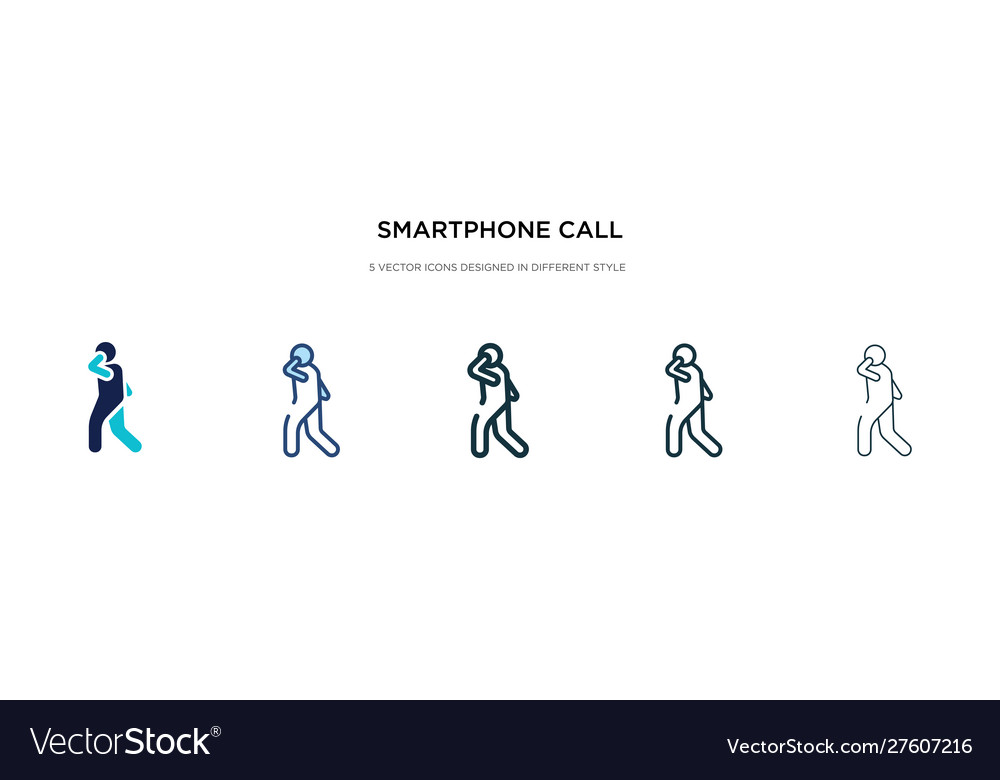 Smartphone call icon in different style two