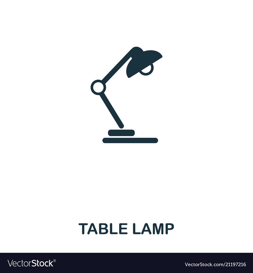 Table lamp icon line style design ui vector image Table lamp icon line style design ui