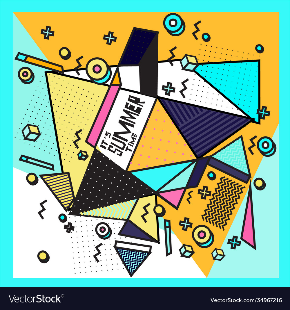 Triangle geometric forms for summer design event vector image Triangle geometric forms for summer design event