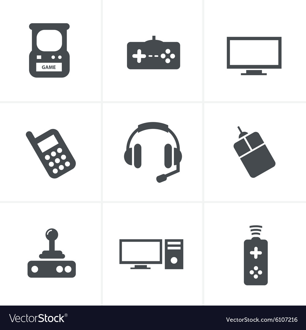 Video games icon set