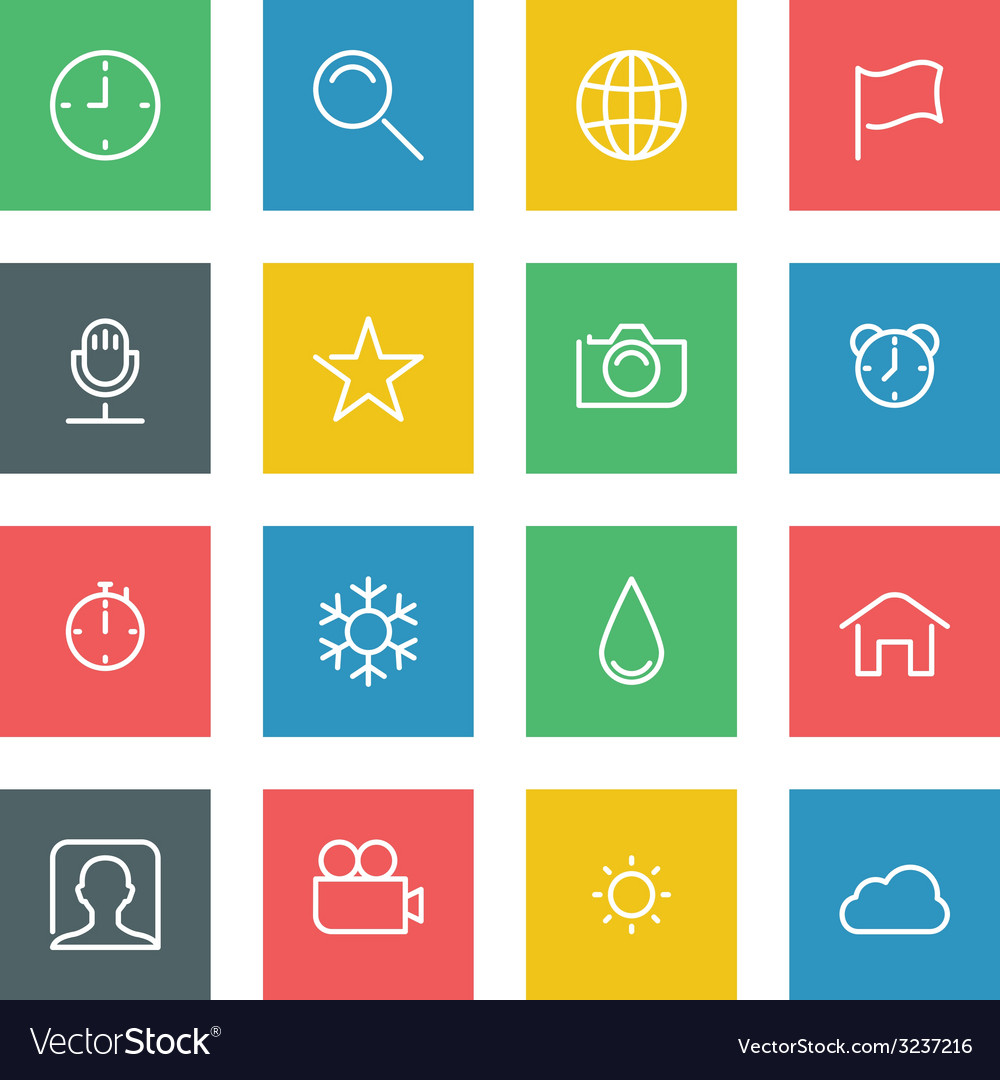 White thin line icons set for web and mobile
