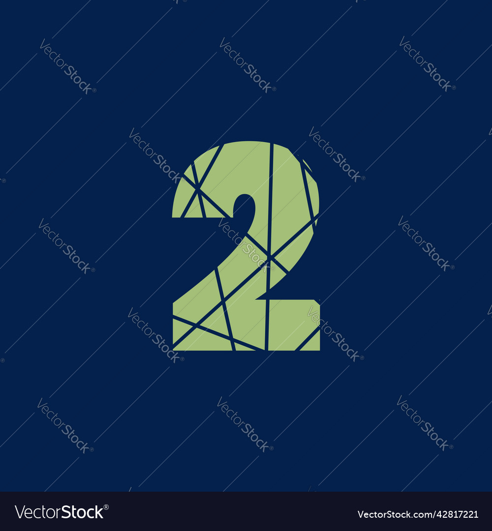 2 numeric text logo or symbol design vector image 2 numeric text logo or symbol design