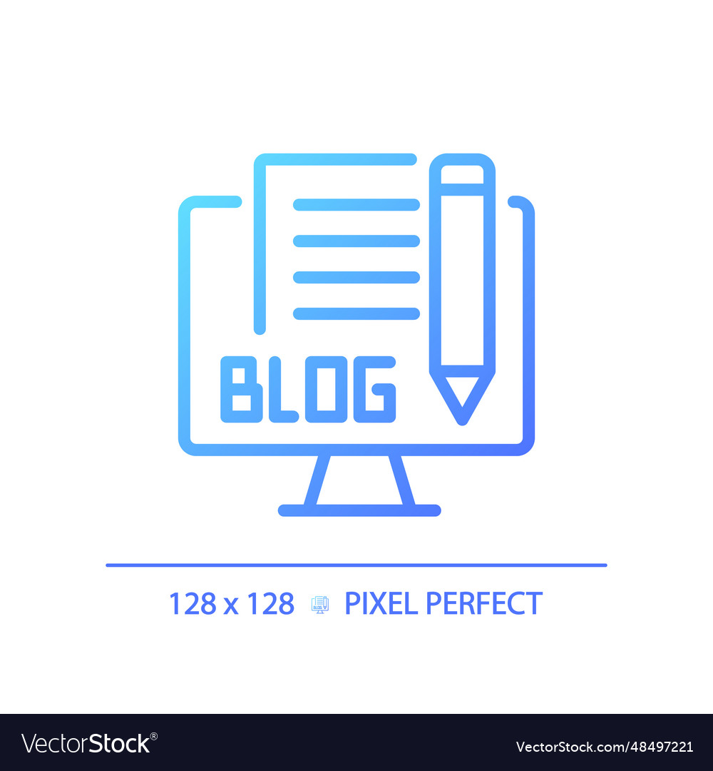 2d thin linear gradient blog icon vector image 2d thin linear gradient blog icon