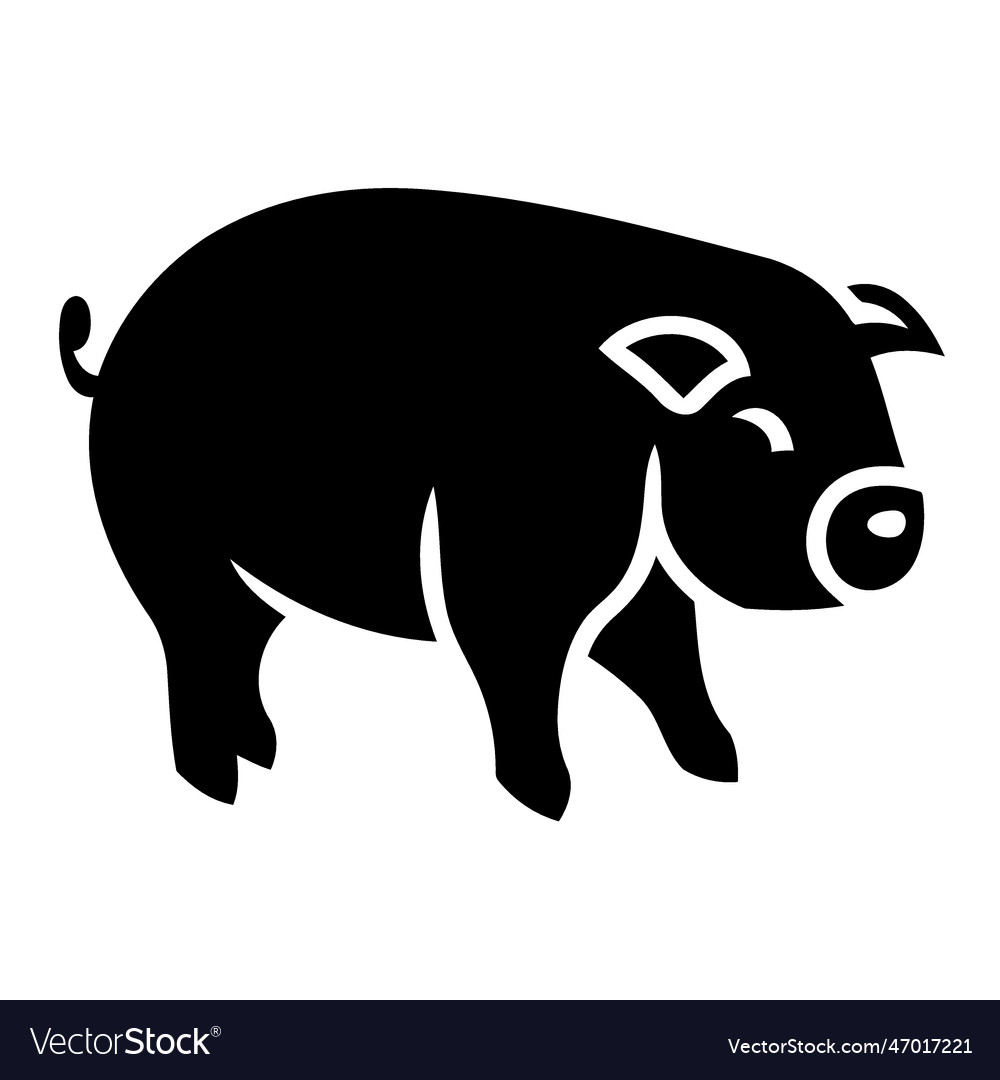 Animal mammal pig black and white silhouette