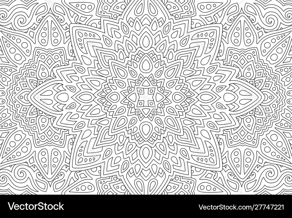 Art for coloring book with black linear pattern Vector Image