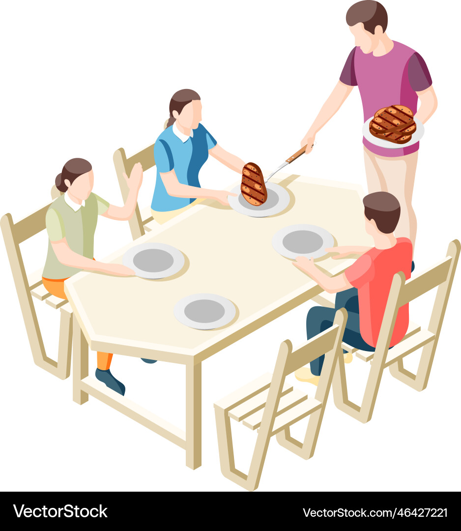 Bbq party isometric Royalty Free Vector Image - VectorStock